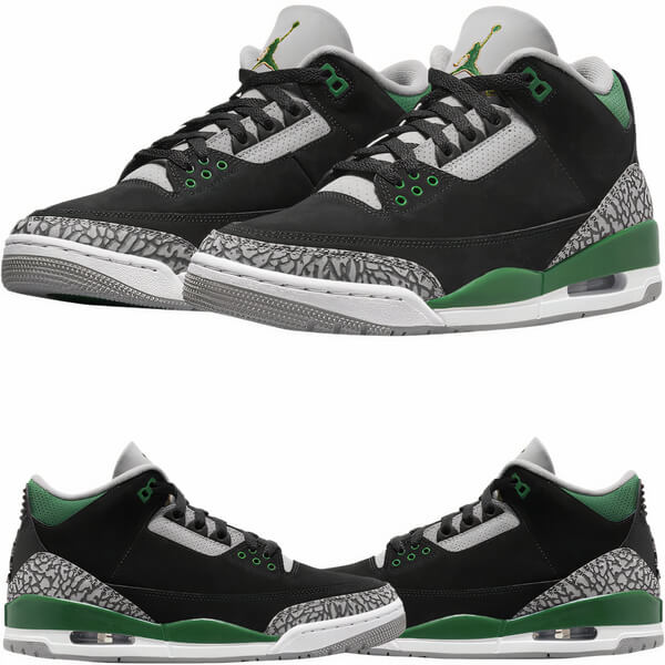 pine green 3s on feet