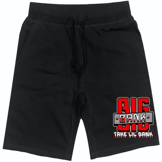 Bred 4s Shorts - Jordan Retro 4 Bred Reimagined Shorts - Big Bank
