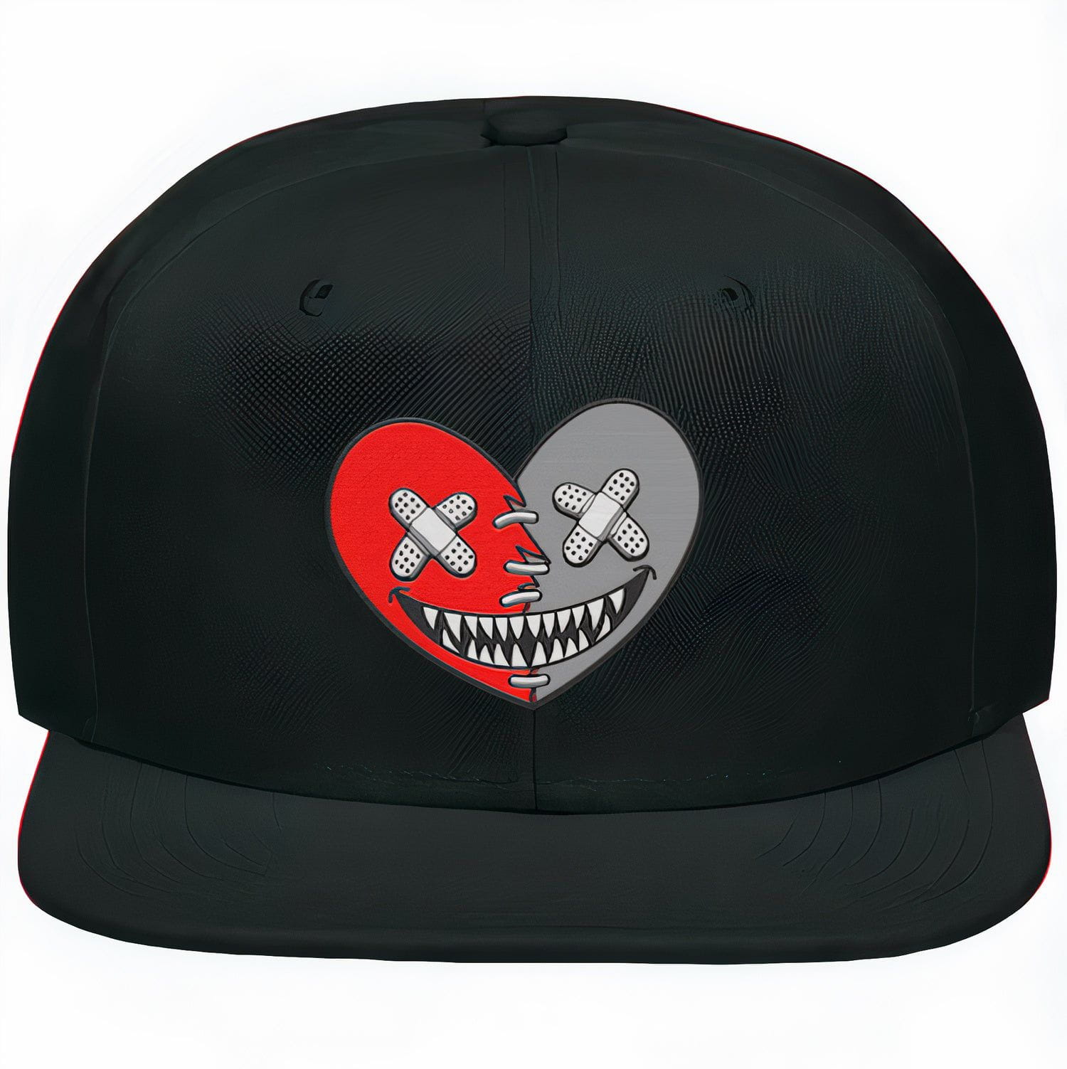 Bred 4s Snapback Hat - Jordan 4 Bred Reimagined Hats - Heart