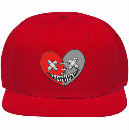 Bred 4s Snapback Hat - Jordan 4 Bred Reimagined Hats - Heart