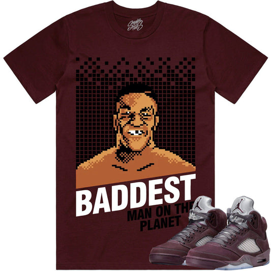 Burgundy 5s Shirts - Jordan 5 Sneaker Tees - Baddest