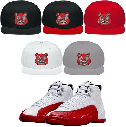 Cherry 12s Snapback Hat - Jordan 12 Cherry Hats - Money Talks