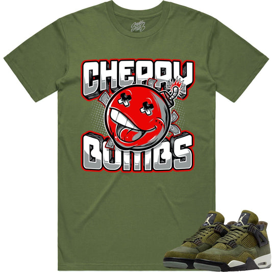 Craft Olive 4s Shirt - Jordan Retro 4 Olive Shirt - Cherry Bombs