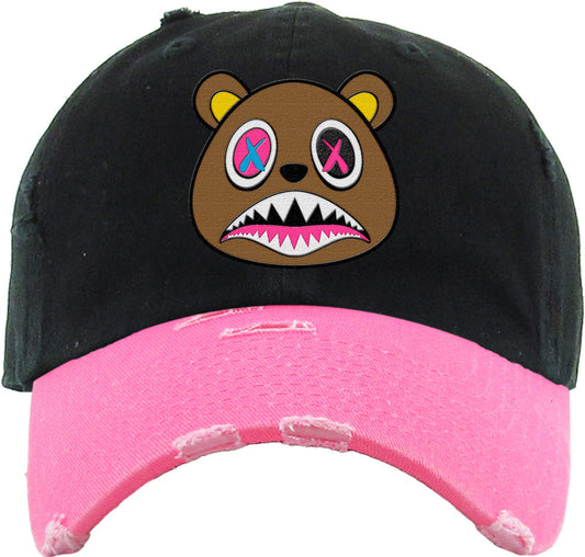 Crazy Baws : 2Tone Black Neon Pink Dad Hat : Sneaker Hats to Match