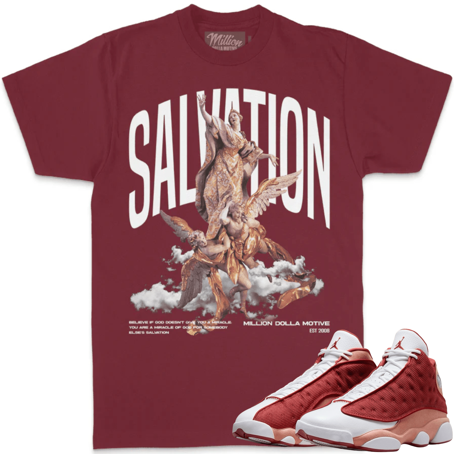 Jordan 13 Dune Red 13s Sneaker Tees Shirt to Match Salvation XGear101