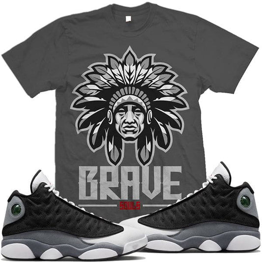 Jordan 13 Black Flint 13s Sneaker Tees : Shirt to Match : Brave Soul