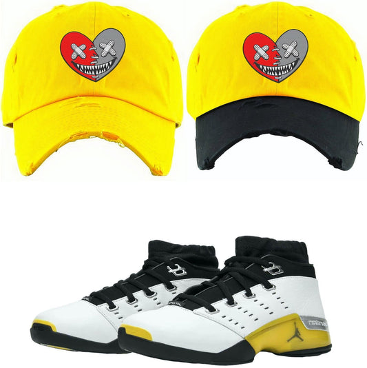 Lightning 17s Dad Hats - Jordan 17 Lightning Hats - Red Heart