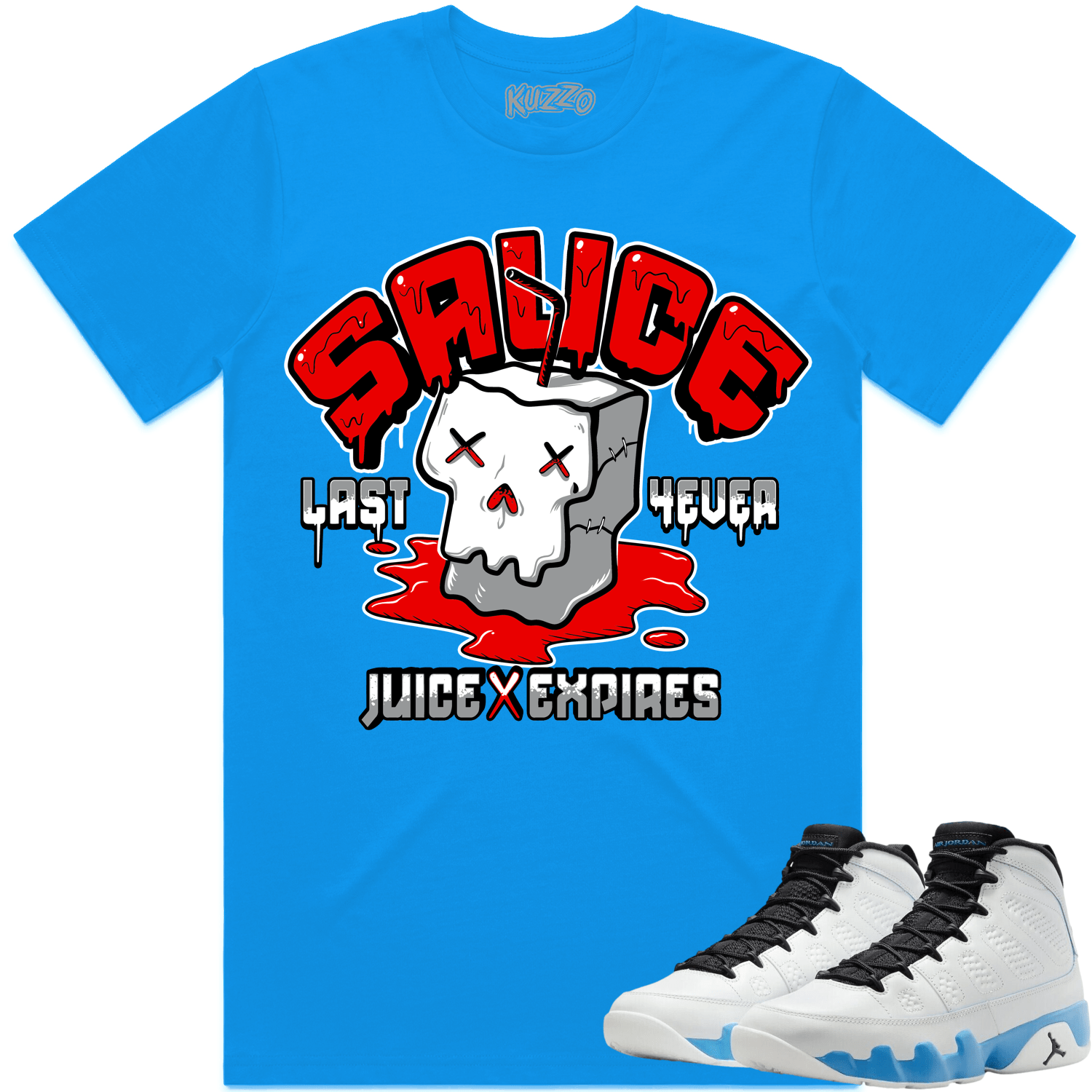 Jordan 9 Powder Blue 9S Shirt to Match Red Sauce XL Powder Blue