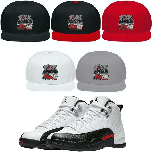Red Taxi 12s Snapback Hat - Jordan 12 Red Taxis Hats - F#ck