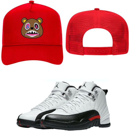 Red Taxi 12s Trucker Hats - Jordan 12 Red Taxi 12s Hats - Crazy Baws