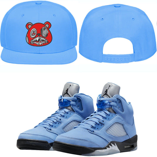 UNC 5s Snapback Hat - Jordan 5 University Blue 5s Hats - Money Talks