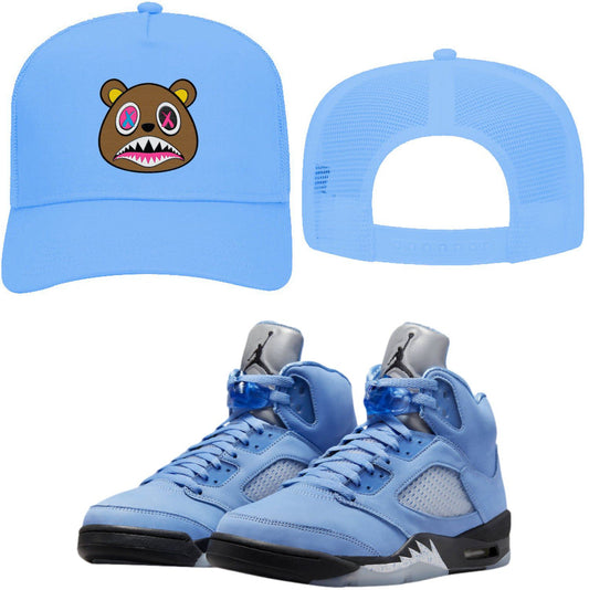 UNC 5s Trucker Hats - Jordan 5 University Blue Hats - Crazy Baws