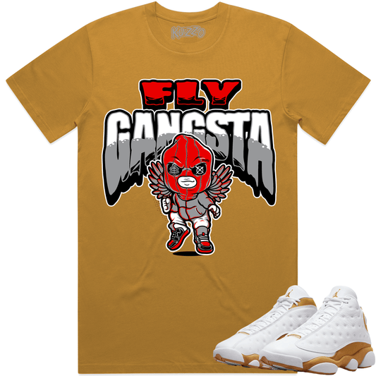 Wheat 13s Shirt - Jordan 13 Wheat Shirts - Red Fly Gangsta