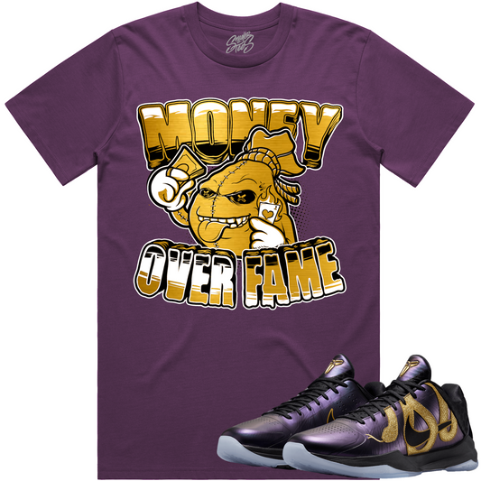 Kobe 5 Year of the Mamba Eggplant Shirt to Match - Sneaker Tees - Money Fame