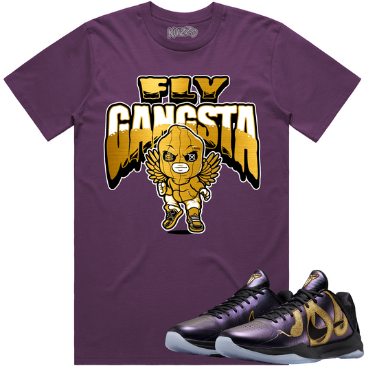 Kobe 5 Year of the Mamba Eggplant Shirt to Match - Sneaker Tees - Fly Gangsta