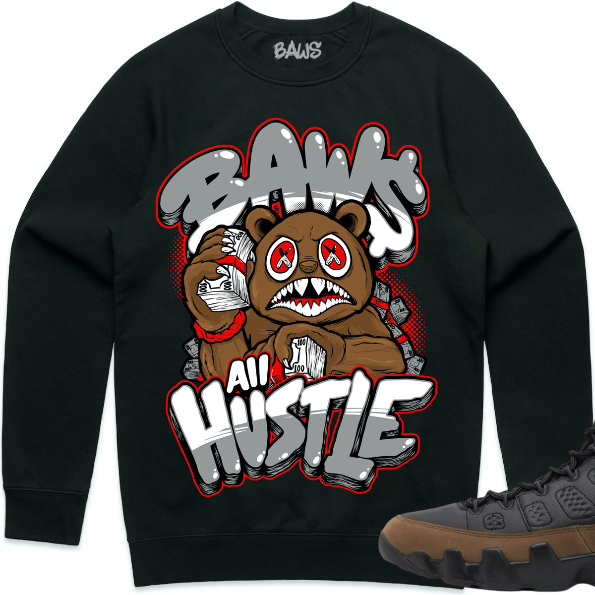 Olive 9s Sweater to Match - Jordan 9 Sweatshirt - Hustle Baws