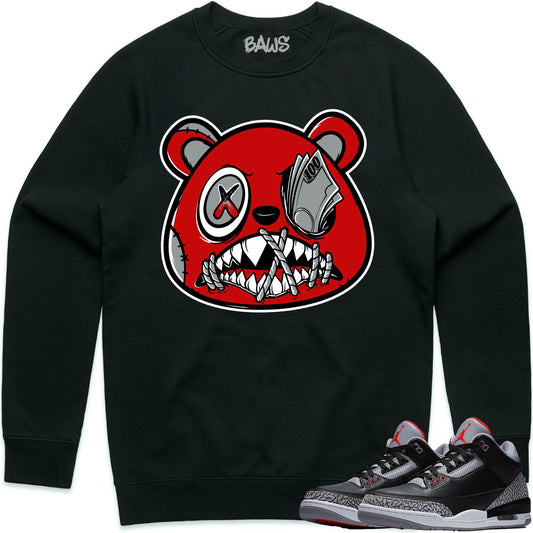 Black Cement 3s Sweater to Match - Jordan 3 Sneaker Tees - Money Talks Baws