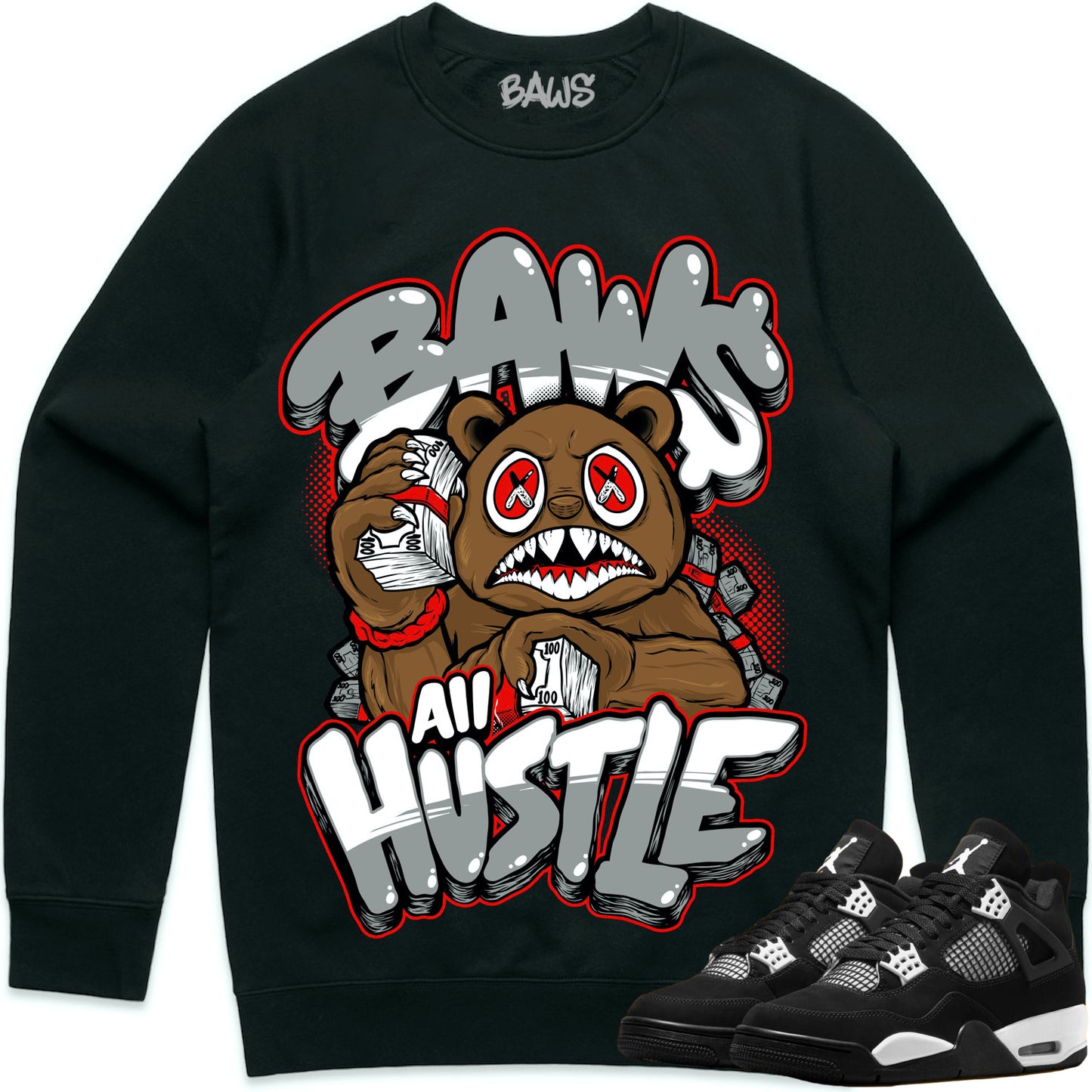 Jordan 4 White Thunder 4s Sweater to Match - Hustle Baws