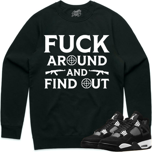 White Thunder 4s Sweater to Match - Jordan 4 Sneaker Tees - FAK47