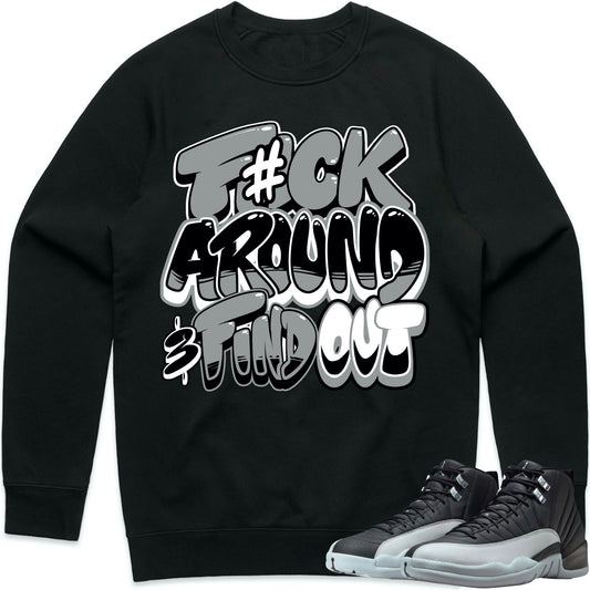 Wolf Grey 12s Sweater to Match - Jordan 12 Baron Matching Sweatshirt - F#ck