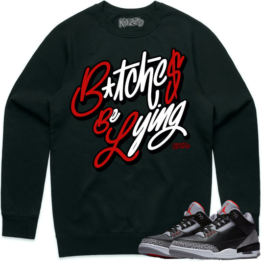 Black Cement 3s Sweater to Match - Jordan 3 Sneaker Tees - BBL