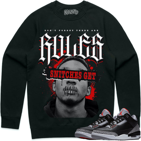 Black Cement 3s Sweater to Match - Jordan 3 Sneaker Tees - Stitches