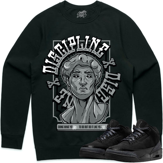 Black Cat 3s Sweater to Match - Jordan 3 Sneaker Tees - Discipline