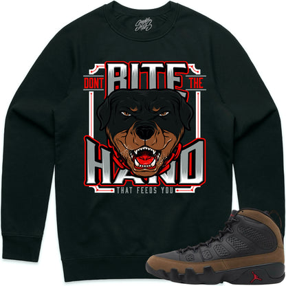 Olive 9s Sweater to Match - Jordan 9 Sweatshirt - Dont Bite