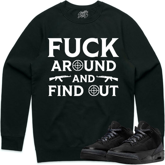 Black Cat 3s Sweater to Match - Jordan 3 Sneaker Tees - FAK47