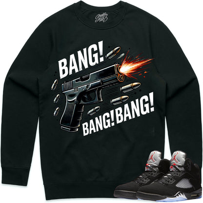 Black Metallic 5s Sweater to Match - Jordan 5 Sneaker Tees - Bang Bang