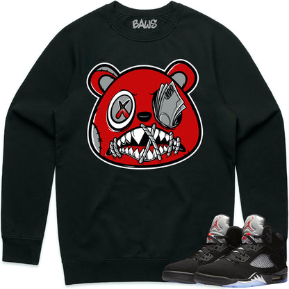 Black Metallic 5s Sweater to Match - Jordan 5 Sneaker Tees - Money Talks Baws