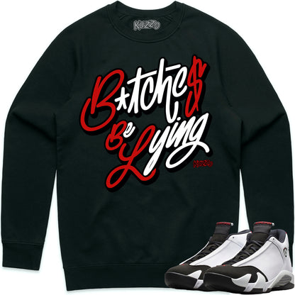 Black Toe 14s Sweater to Match - Jordan 14 Sneaker Tees - BBL