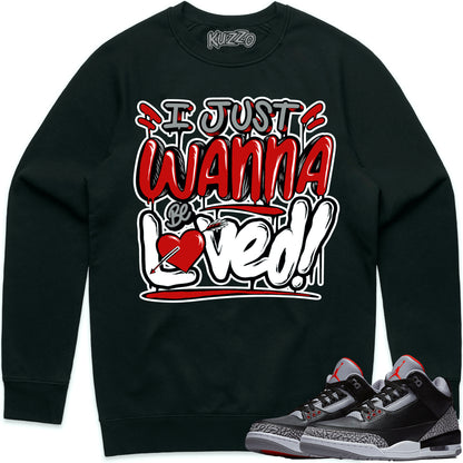 Black Cement 3s Sweater to Match - Jordan 3 Sneaker Tees - Loved