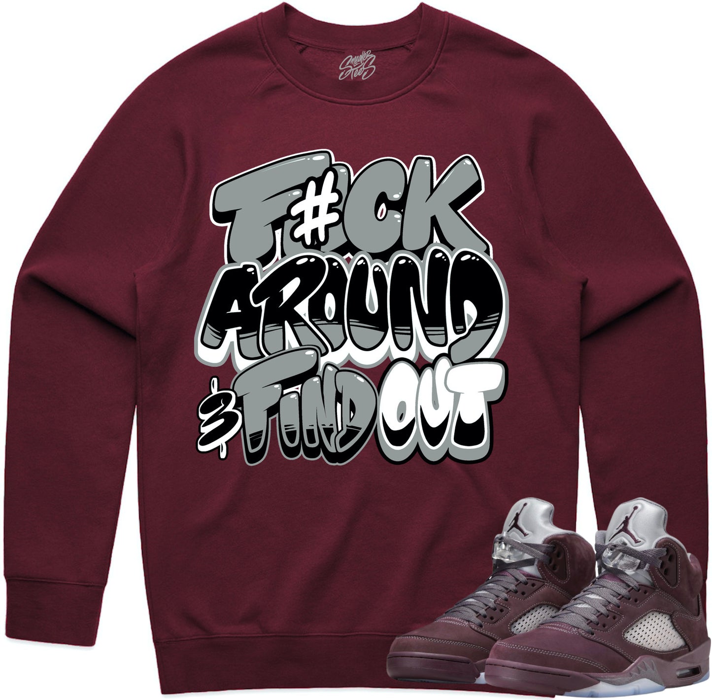 Burgundy 5s Sweater to Match - Jordan 5 Sweatshirt - F#ck