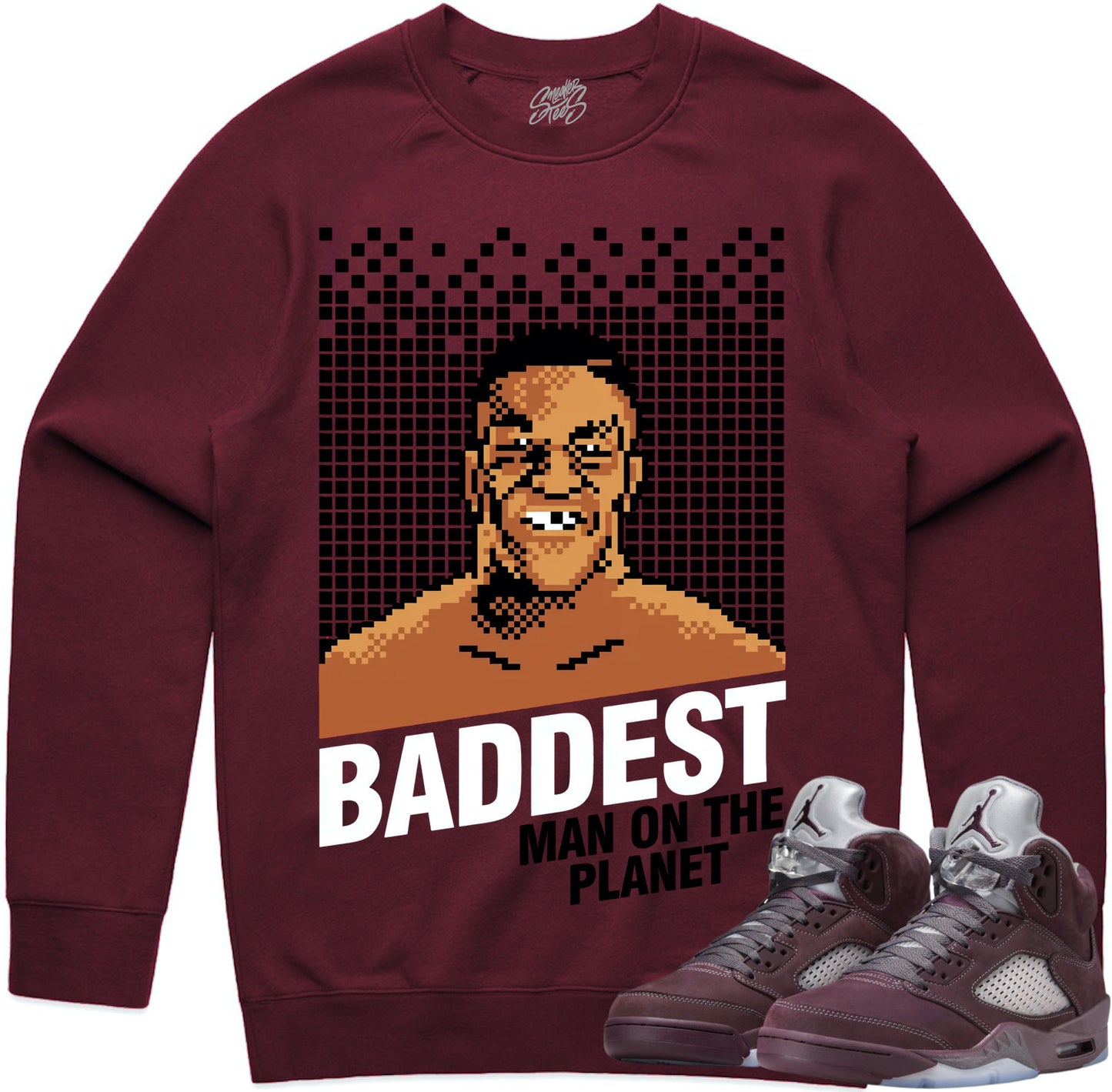 Burgundy 5s Sweater to Match - Jordan 5 Sweatshirt - Baddest