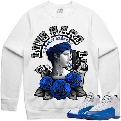 Blueberry 12s Sweater to Match - Jordan 12 Sneaker Tees - Aphrodite