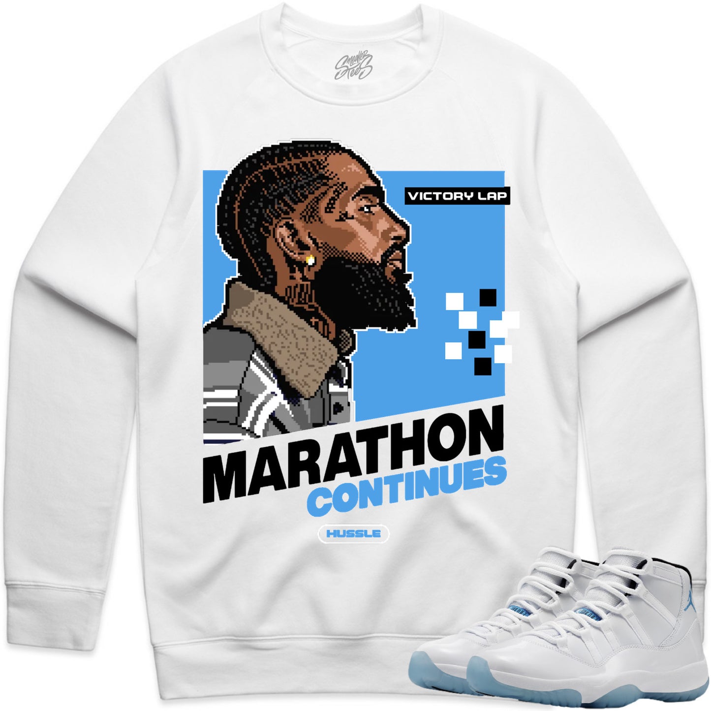 Jordan Legend Blue 11s Sweater to Match - Jordan 11 Sneaker Tees - Victory