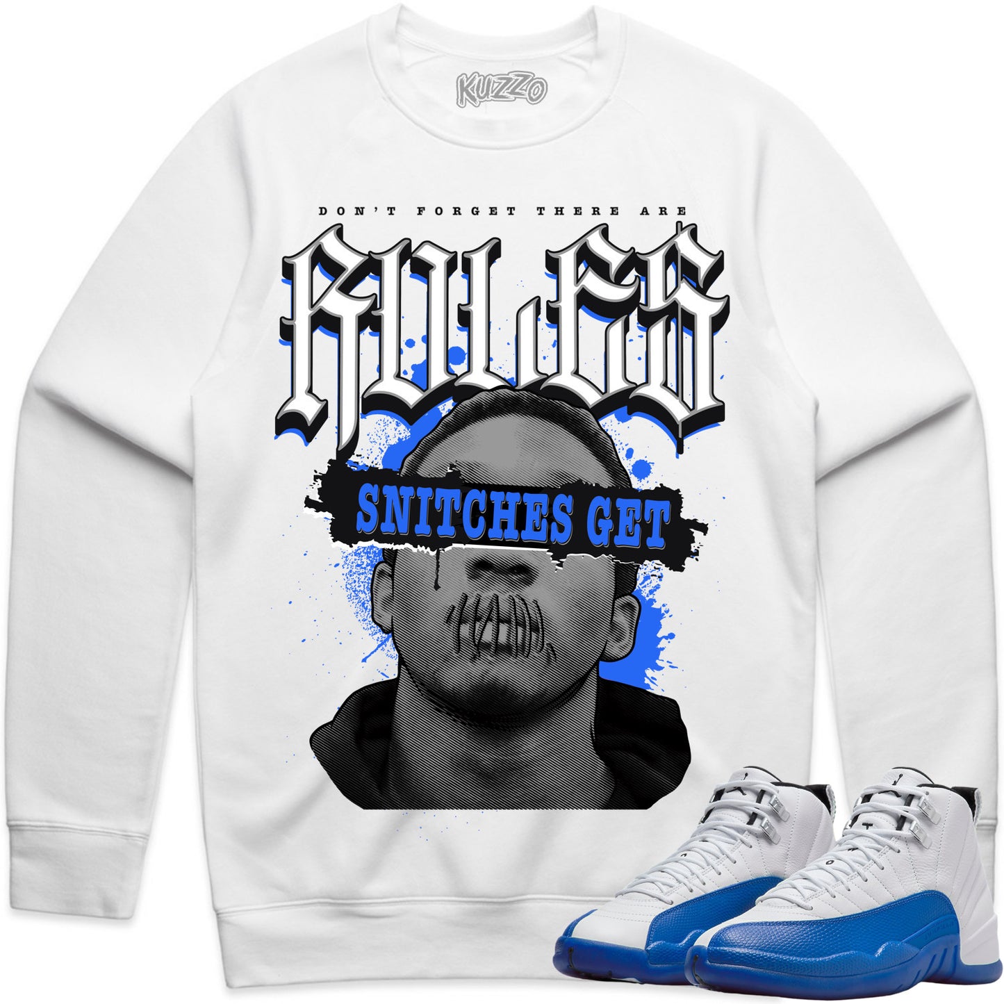 Blueberry 12s Sweater to Match - Jordan 12 Sneaker Tees - Stitches