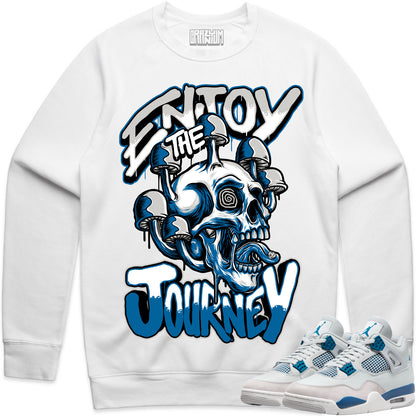 Military Blue 4s Sweater to Match - Jordan 4 Matching Sweatshirt - Enjoy Journey