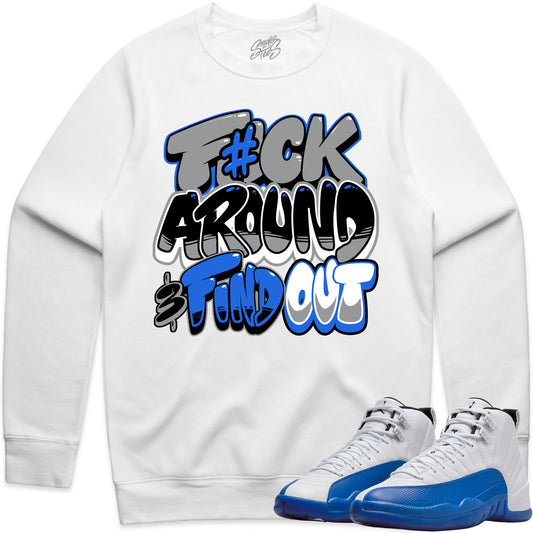 Blueberry 12s Sweater to Match - Jordan 12 Sneaker Tees - F#ck