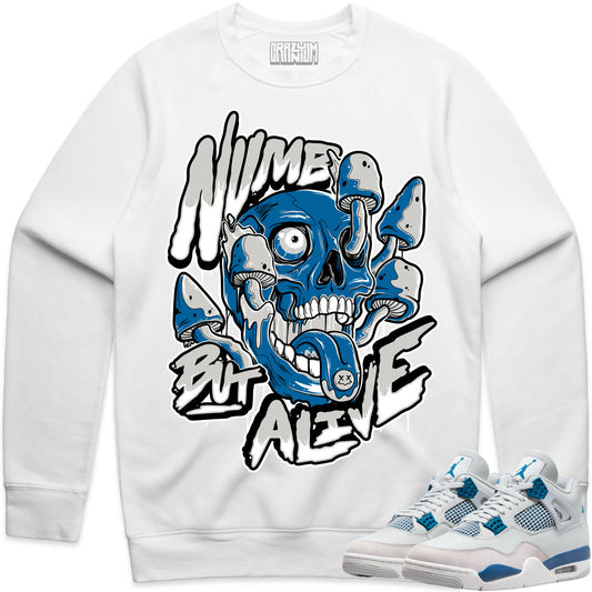 Military Blue 4s Sweater to Match - Jordan 4 Matching Sweatshirt - Numb but Alive