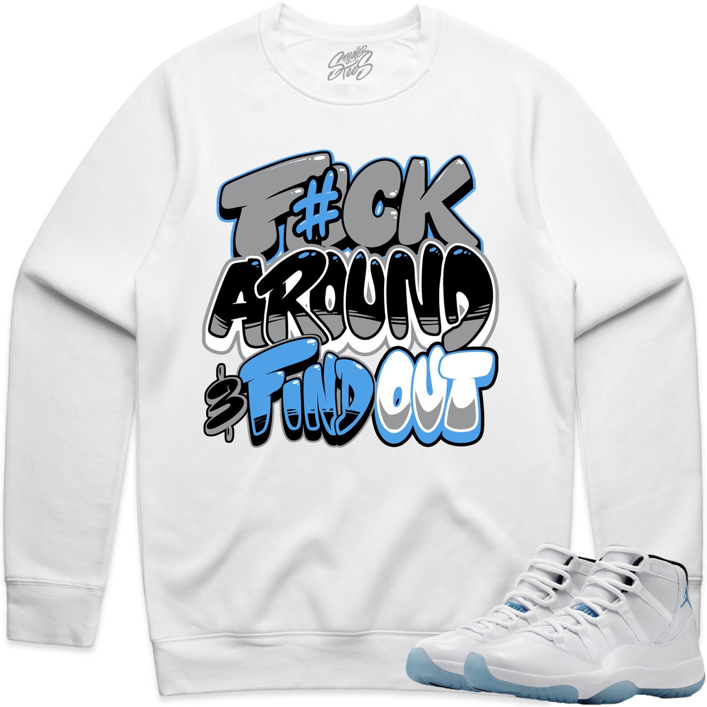 Jordan Legend Blue 11s Sweater to Match - Jordan 11 Sneaker Tees - F#ck