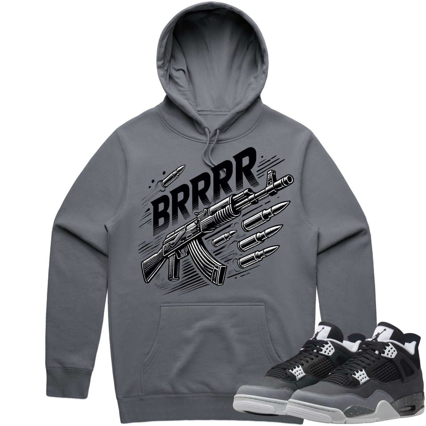 Fear 4s Hoodie to Match - Jordan 4 Sneaker Tees - Brrr