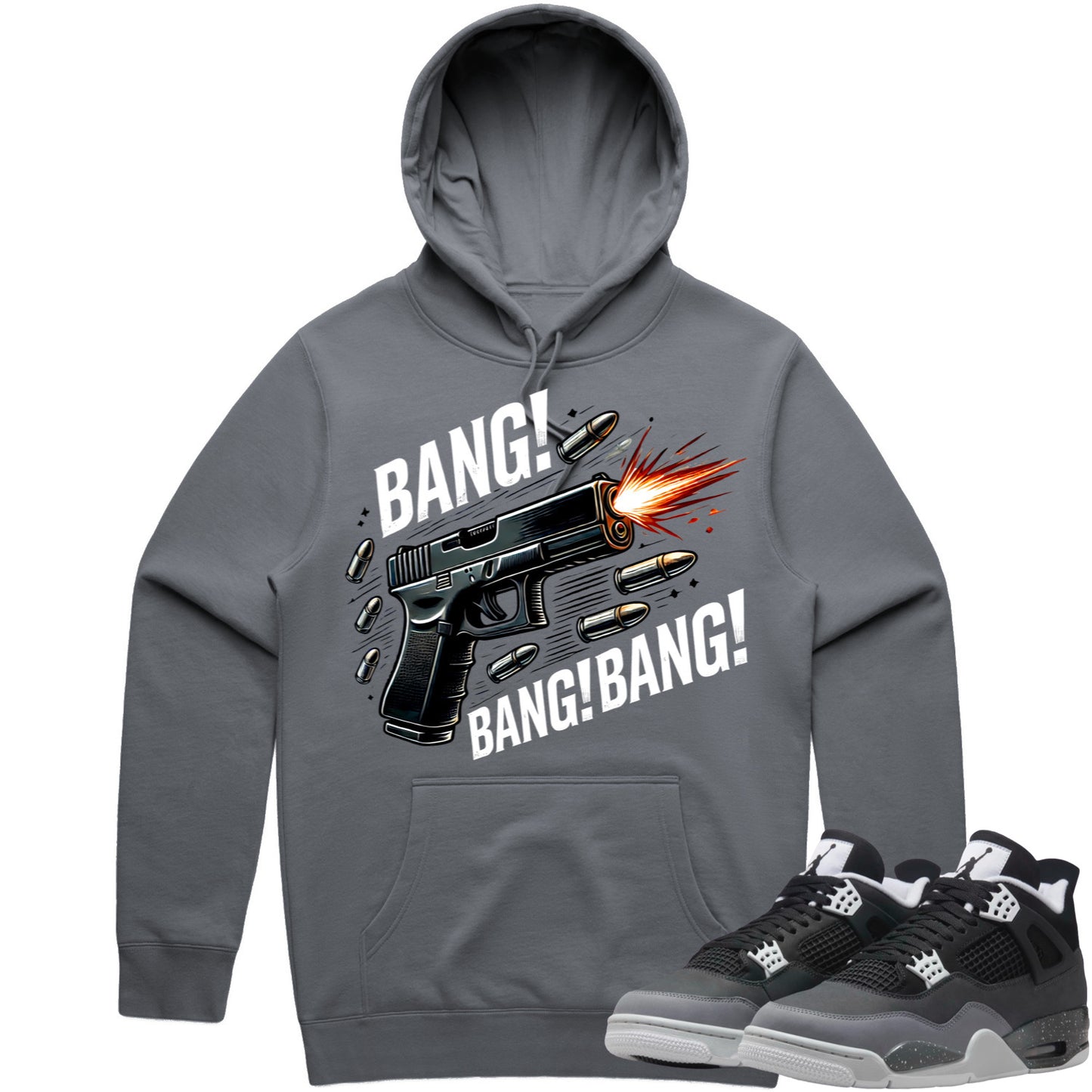 Fear 4s Hoodie to Match - Jordan 4 Sneaker Tees - Bang!