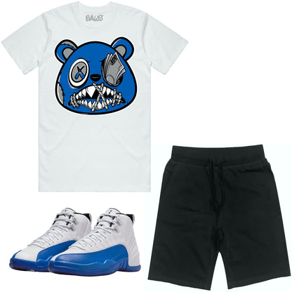 Blueberry 12s Sneaker Outfit - Shirt and Shorts - Money Talks Baws