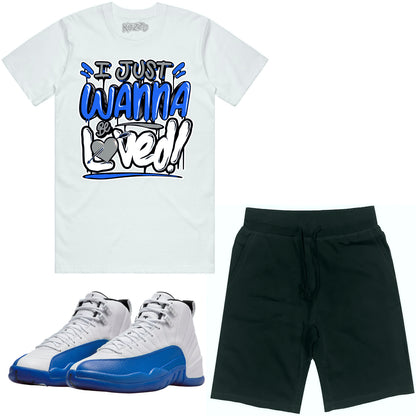 Blueberry 12s Sneaker Outfit - Jordan Match Shirt and Shorts - Loved