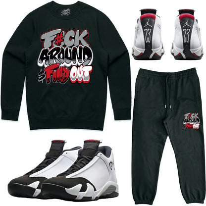 Black Toe 14s Sneaker Outfit - Sweater & Jogger Sweat Suit - F#ck