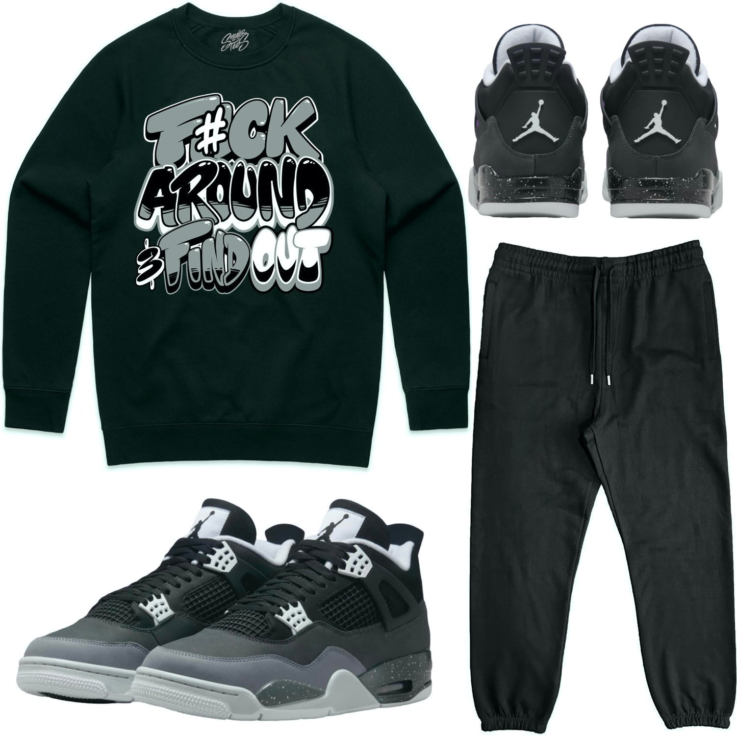 Fear 4s Sneaker Outfit - Sweater & Jogger Sweat Suit - F#ck