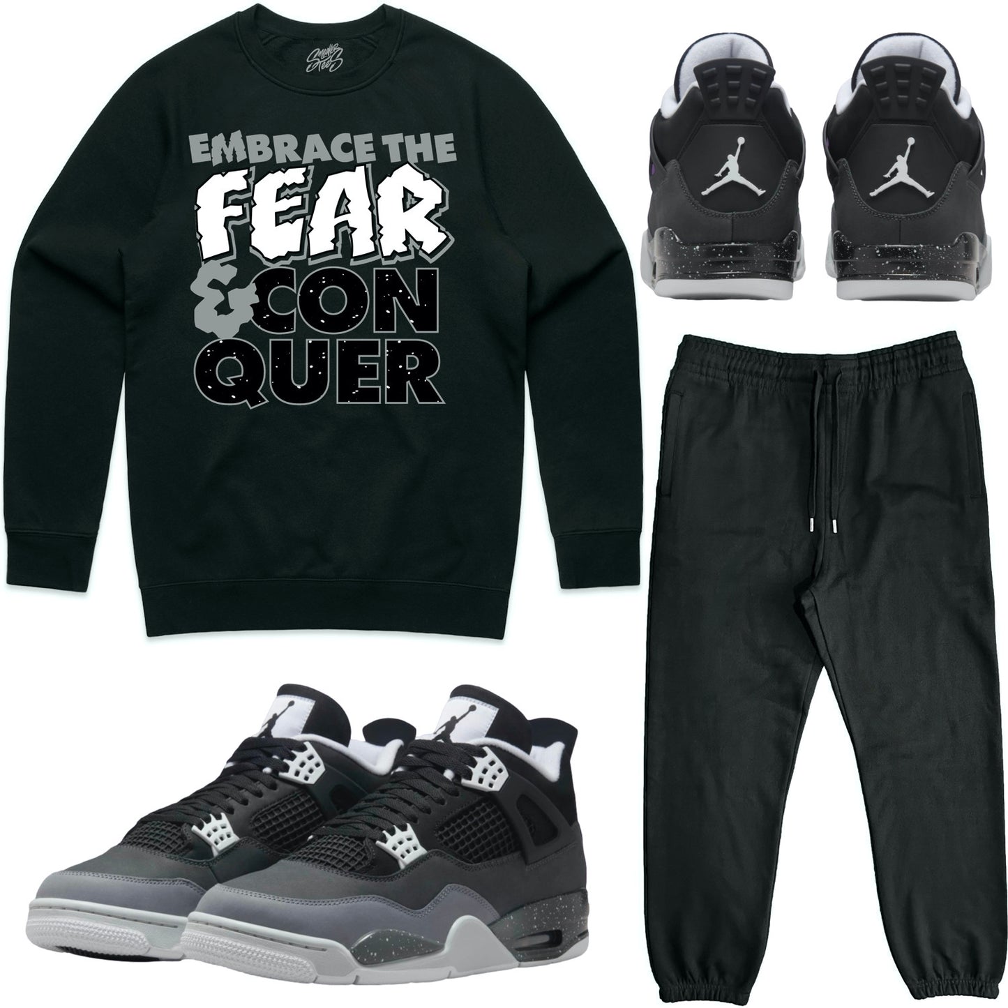 Fear 4s Sneaker Outfit - Sweater & Jogger Sweat Suit - Embrace Fear