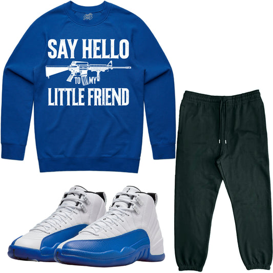 Blueberry 12s Sneaker Outfit - Sweater & Jogger Sweat Suit - Little Friend